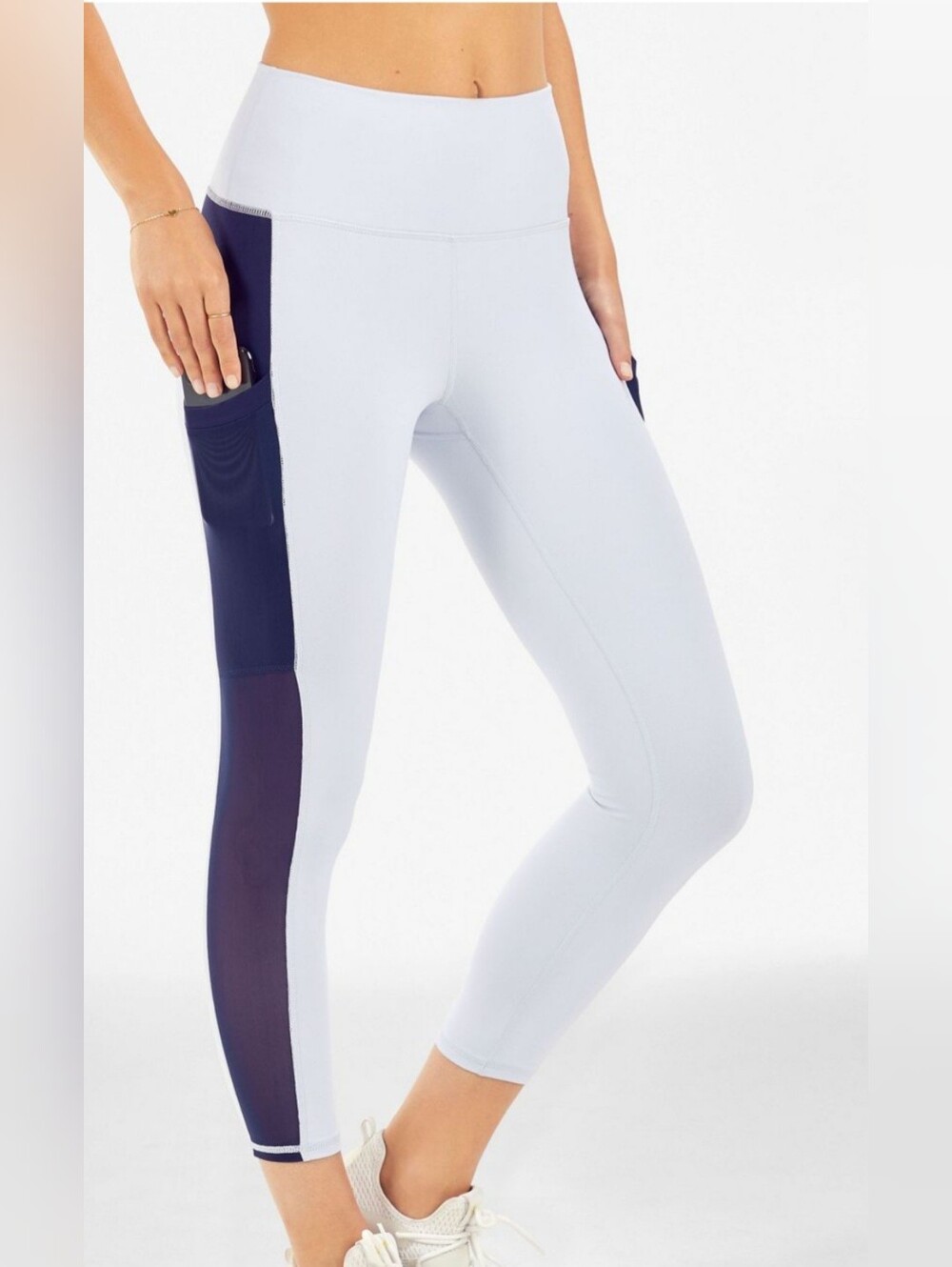 Fabletics On-The-Go PowerHold High-Waisted Capri Small Blue